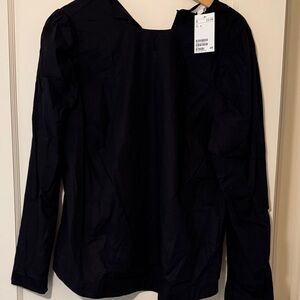 H&M Classic Black Blouse Cotton NWT